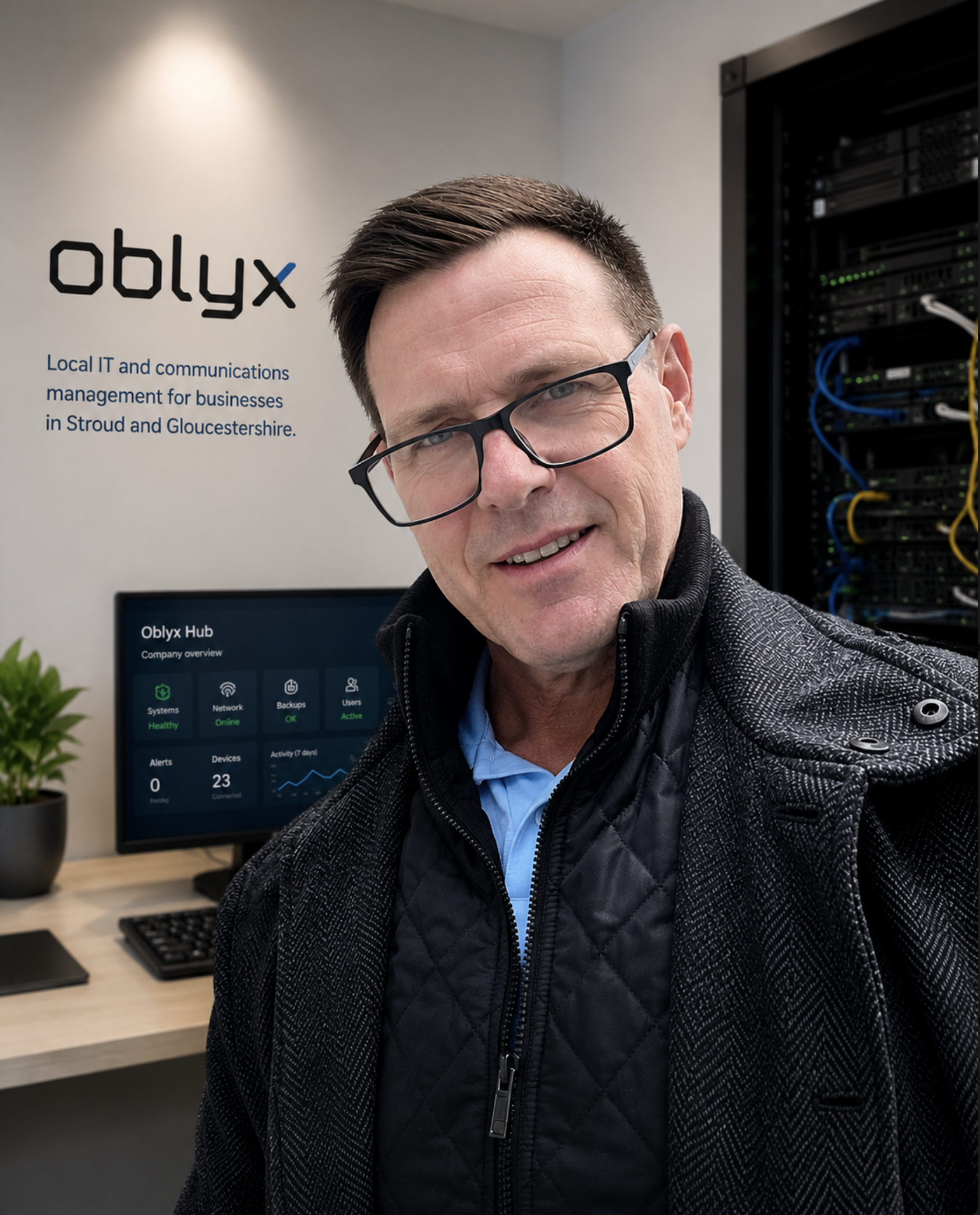 David Thomson in the Oblyx office